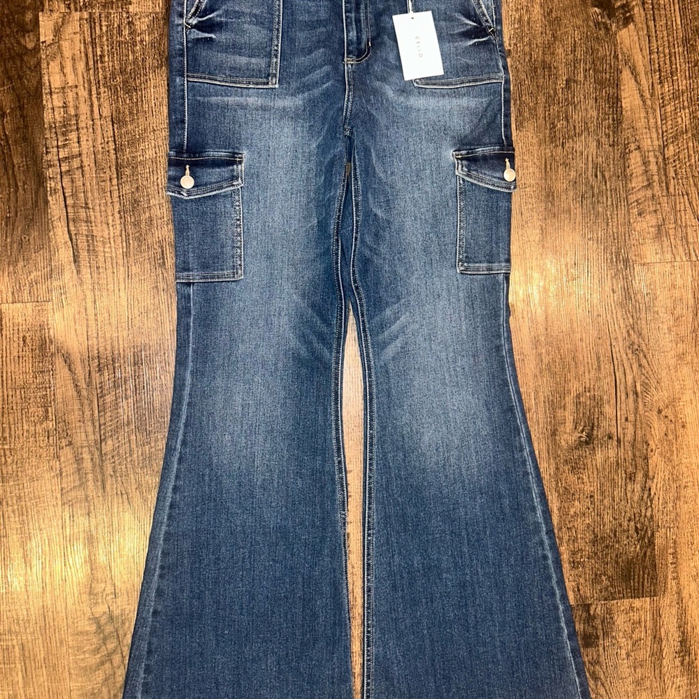 Cello Dark Blue Flare Jeans